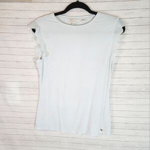 TED BAKER LONDON SCALLOP SLEEVE BLOUSE MINT GREEN, SZ 3